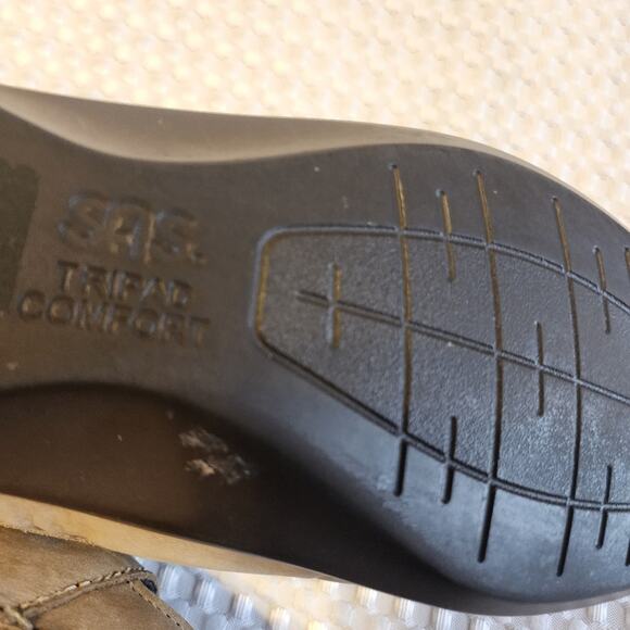 SAS EUC WOMEN'S SIZE 10.5 SUEDE LEATHER ROAMER SLIPON LOAFERS SHOES CREAM TAN - Picture 9 of 11